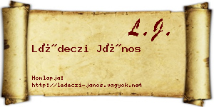 Lédeczi János névjegykártya